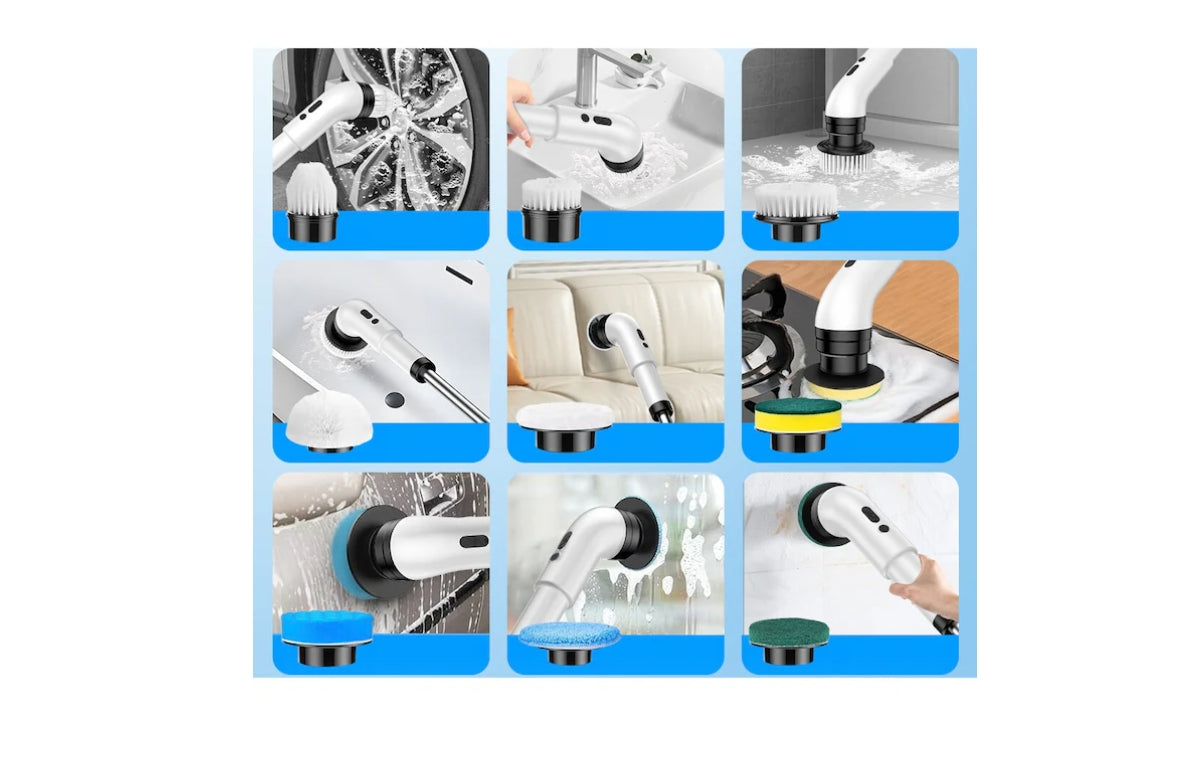 Perie Electrică Rotativă Multifuncțională cu 9 Capete