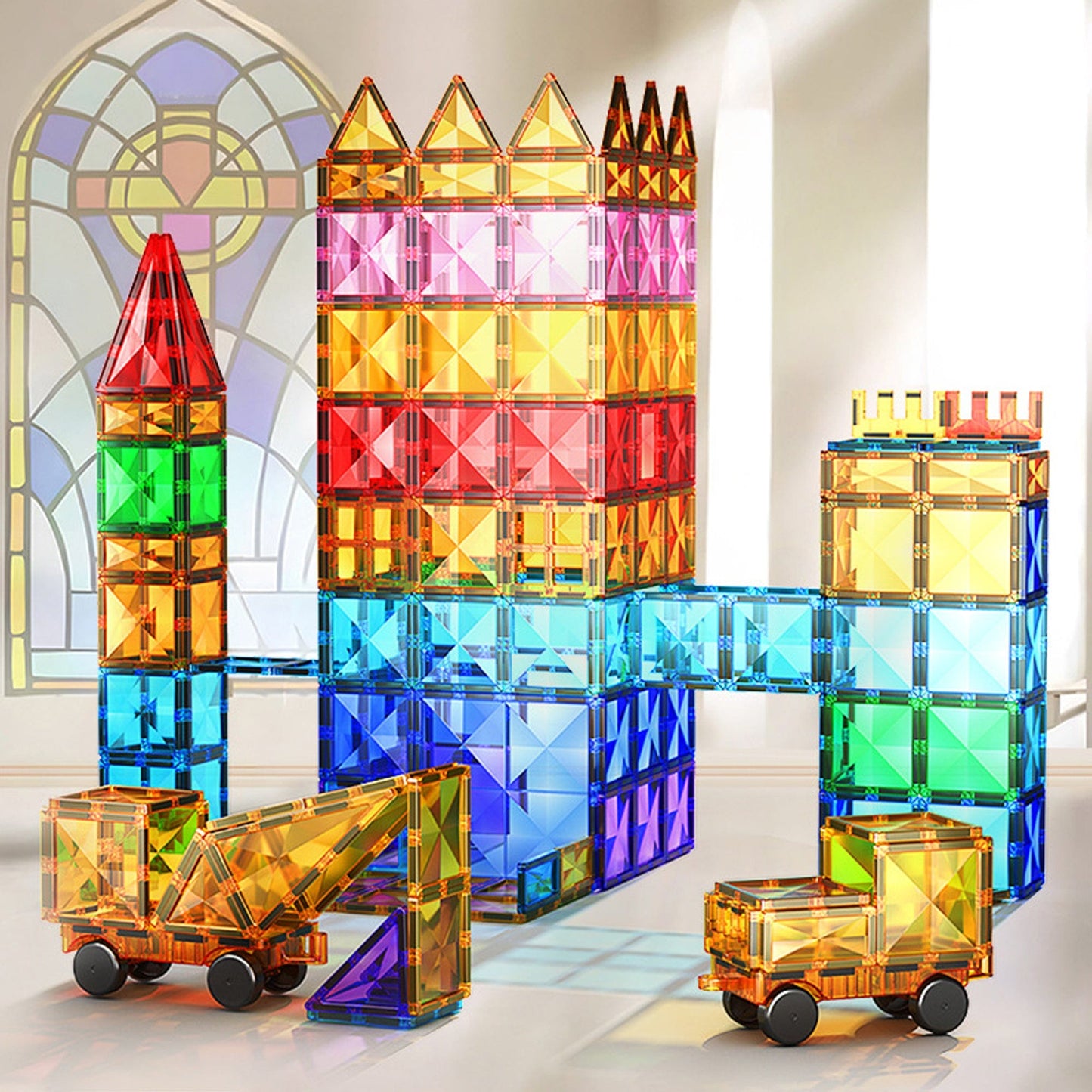 Set Constructii Magnetice 60 Piese - Joc STEM Educativ pentru Copii 3+ Ani