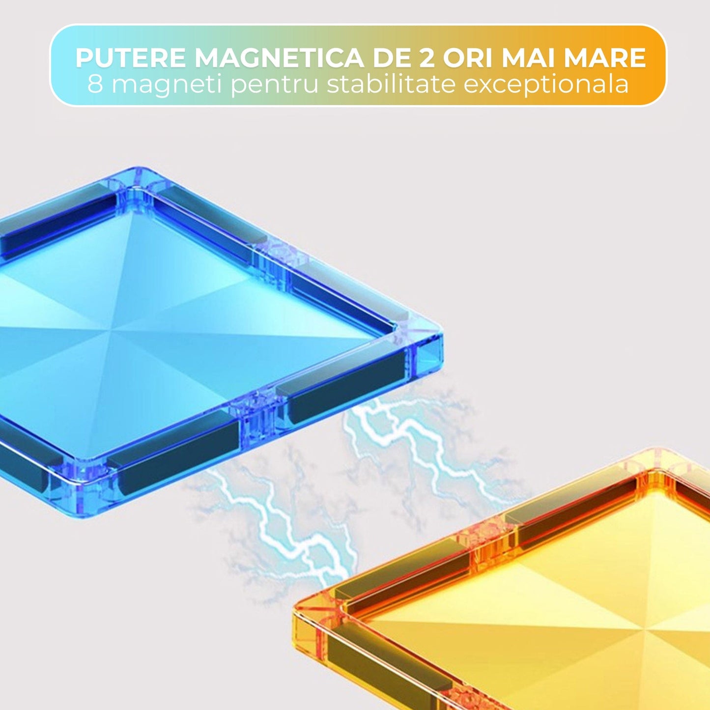 Set Constructii Magnetice 60 Piese - Joc STEM Educativ pentru Copii 3+ Ani