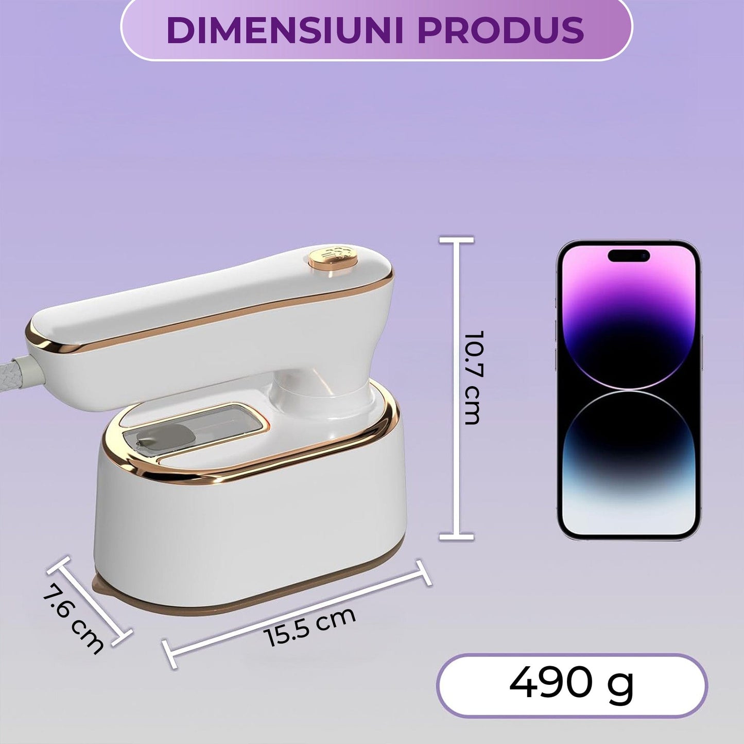 Mini Fier de Calcat si Steamer 2 in 1 - Compact pentru Calatorii, 1000W