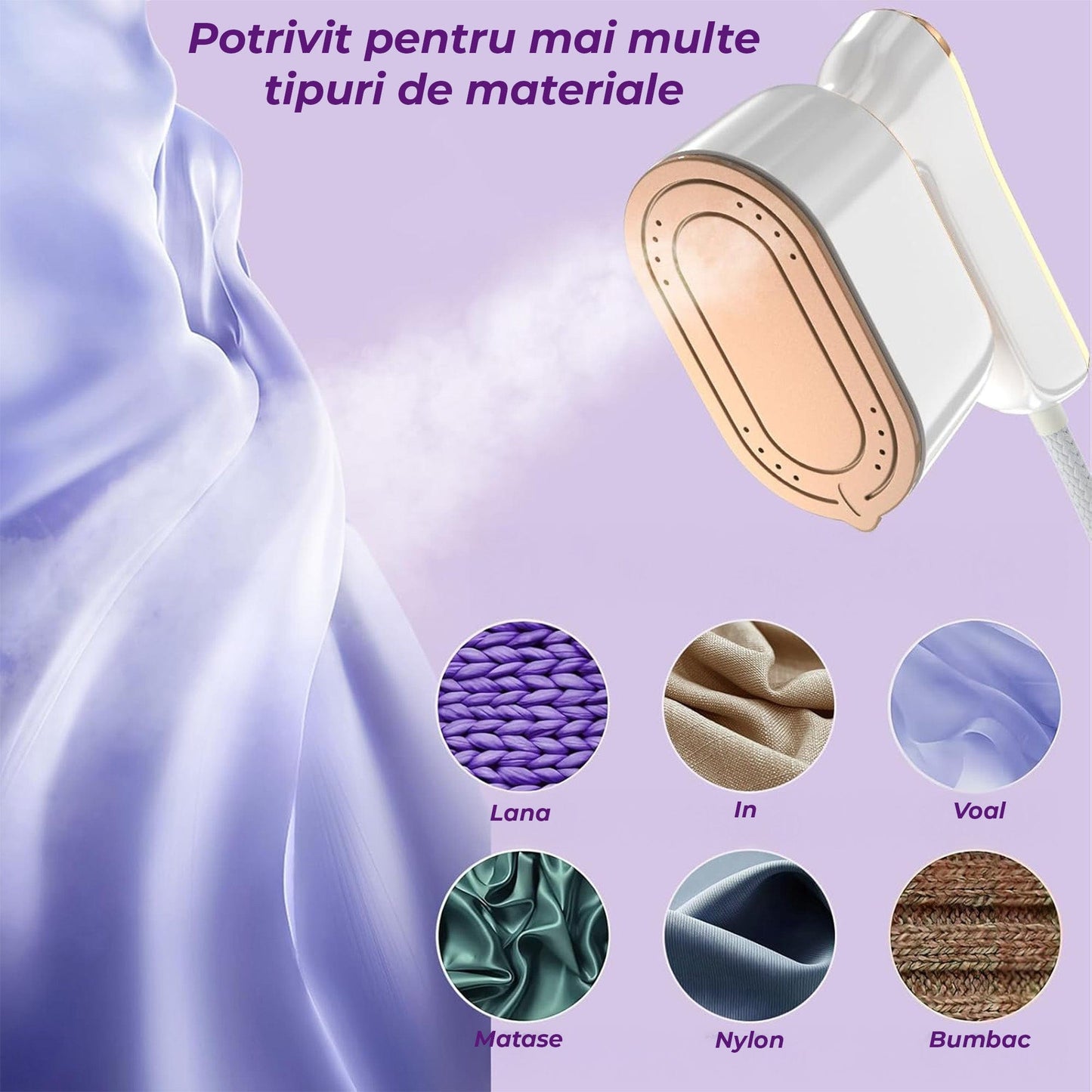 Mini Fier de Calcat si Steamer 2 in 1 - Compact pentru Calatorii, 1000W