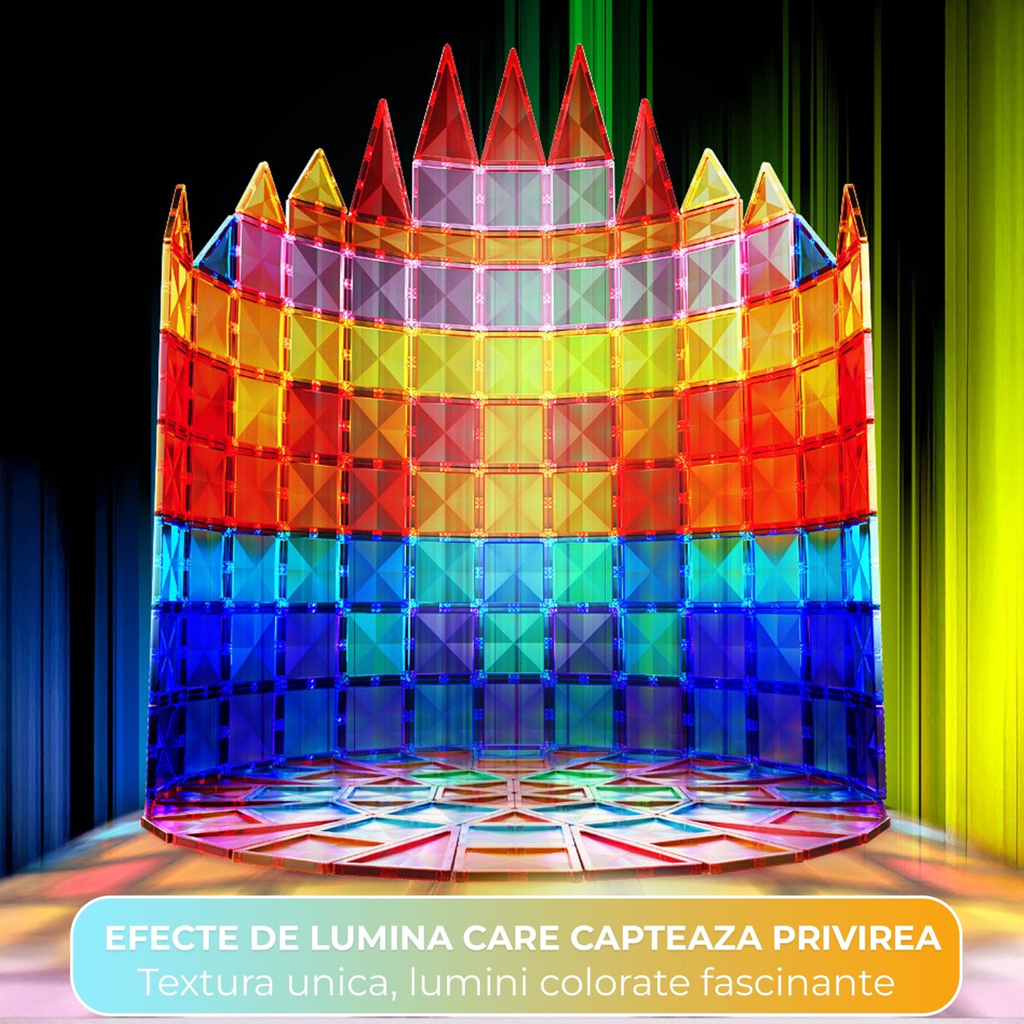 Set Constructii Magnetice 60 Piese - Joc STEM Educativ pentru Copii 3+ Ani