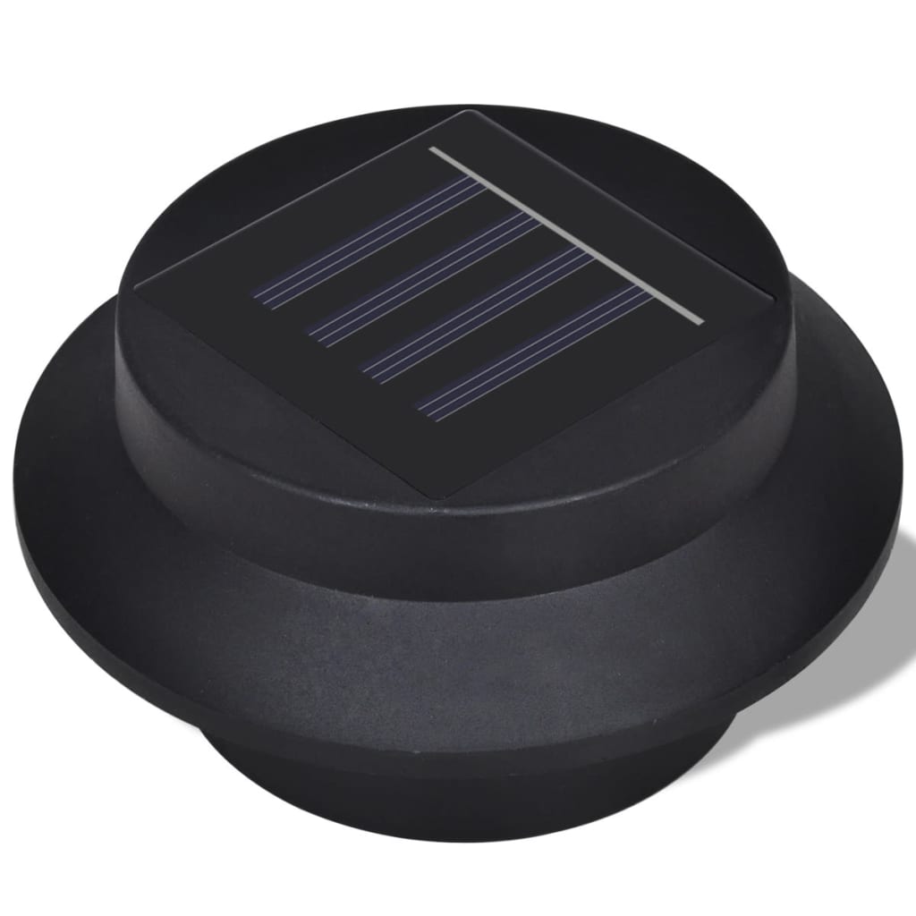 Lampă Solară Pentru Exterior 6 Pcs Lumină Pentru Gard Neagră