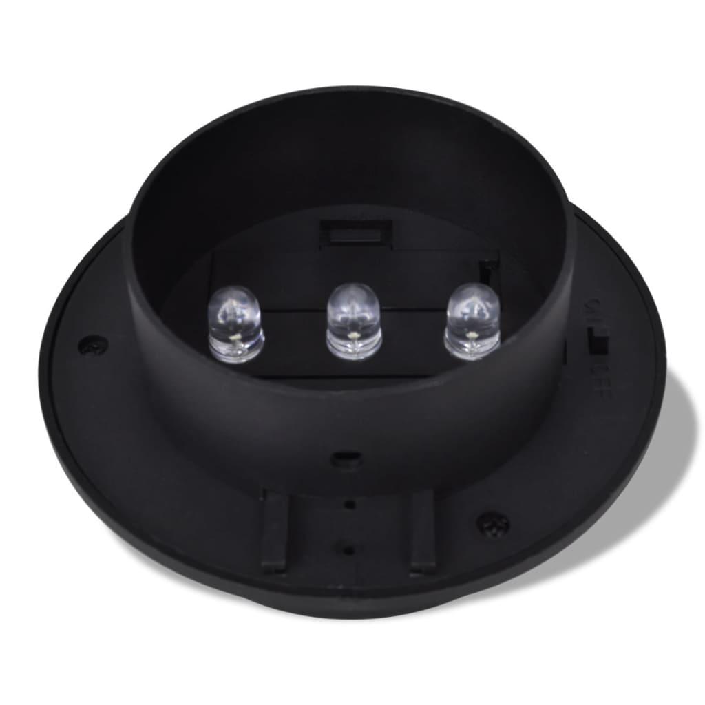 Lampă Solară Pentru Exterior 6 Pcs Lumină Pentru Gard Neagră