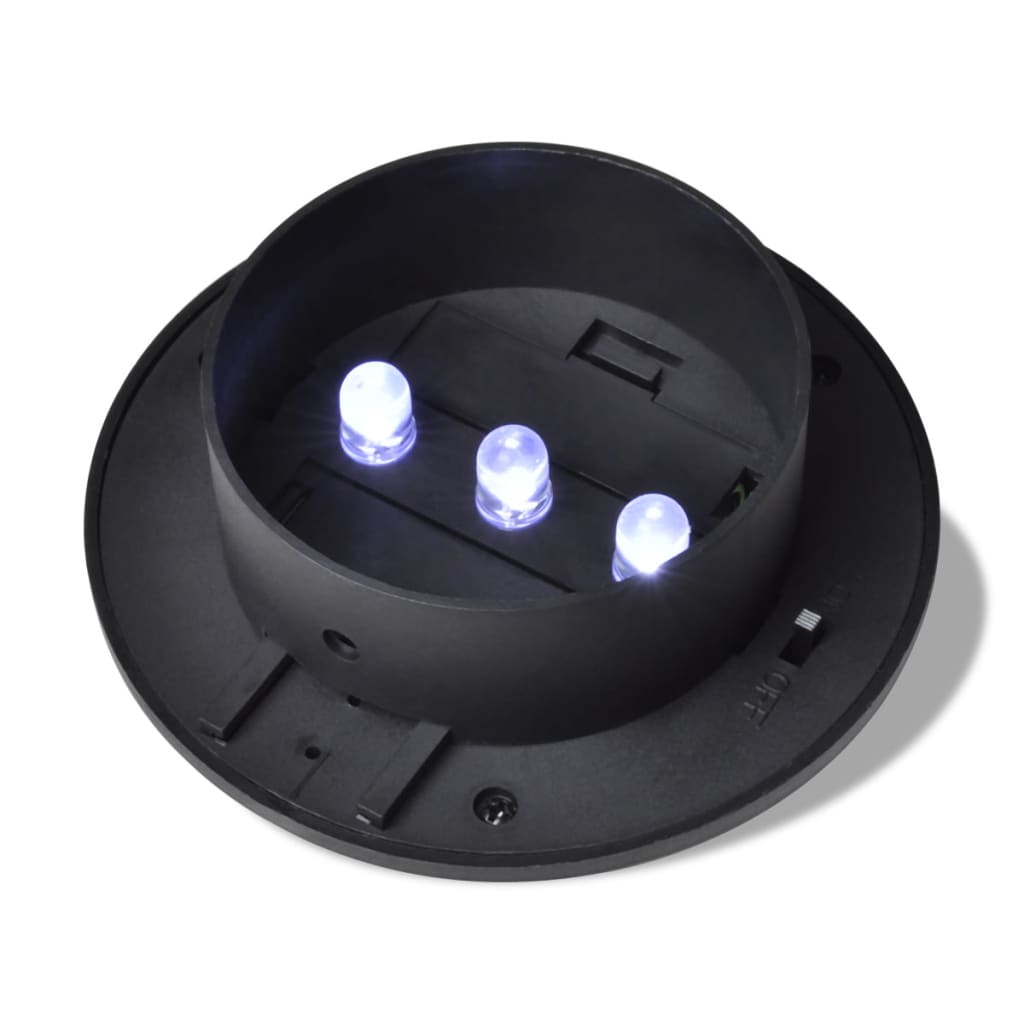 Lampă Solară Pentru Exterior 6 Pcs Lumină Pentru Gard Neagră