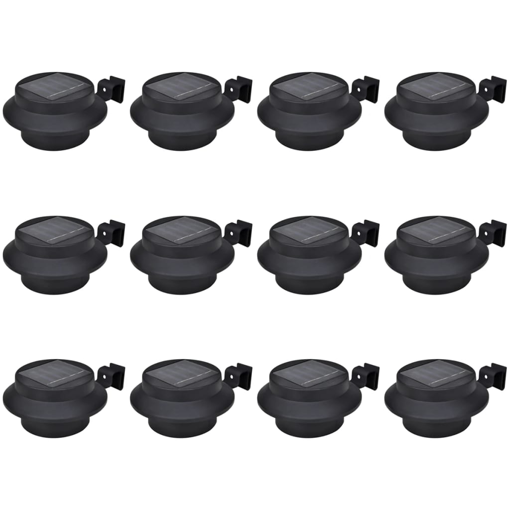 Lampă Solară Pentru Exterior 6 Pcs Lumină Pentru Gard Neagră