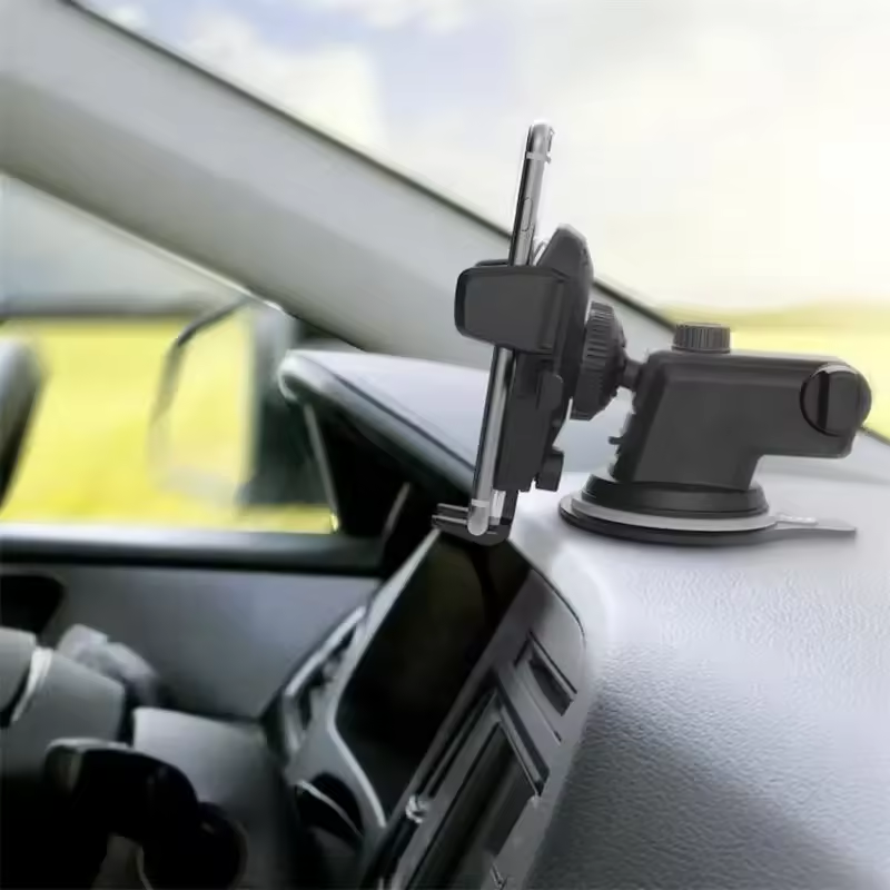 Suport Auto Telefon cu Ventuză și Braț Telescopic – Rotire 360° – Fixare Anti-Șoc