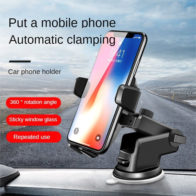 Suport Auto Telefon cu Ventuză și Braț Telescopic – Rotire 360° – Fixare Anti-Șoc