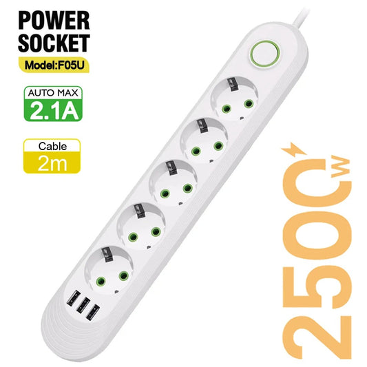 Prelungitor multifunctional 5 Prize + 3 USB. Cablu 3M.