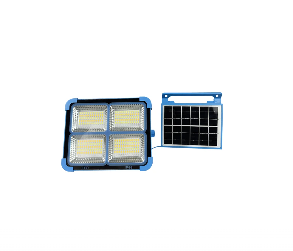 Lampă proiector solar 264 LED-uri cu Panou solar și USB – Camping, Pescuit, Urgență