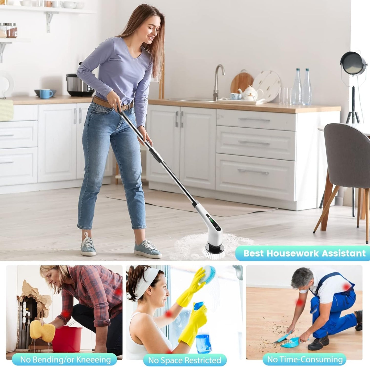 Perie Electrică Rotativă Multifuncțională cu 9 Capete