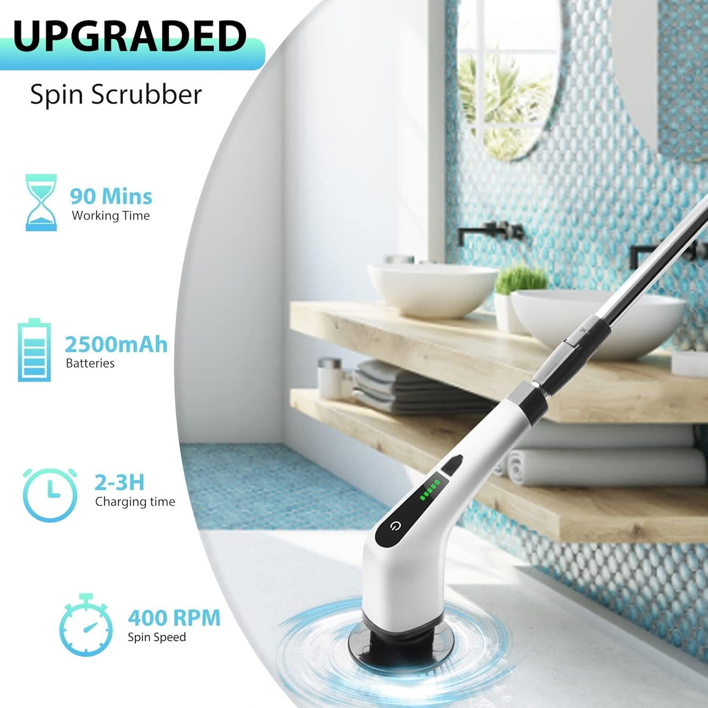 Perie Electrică Rotativă Multifuncțională cu 9 Capete