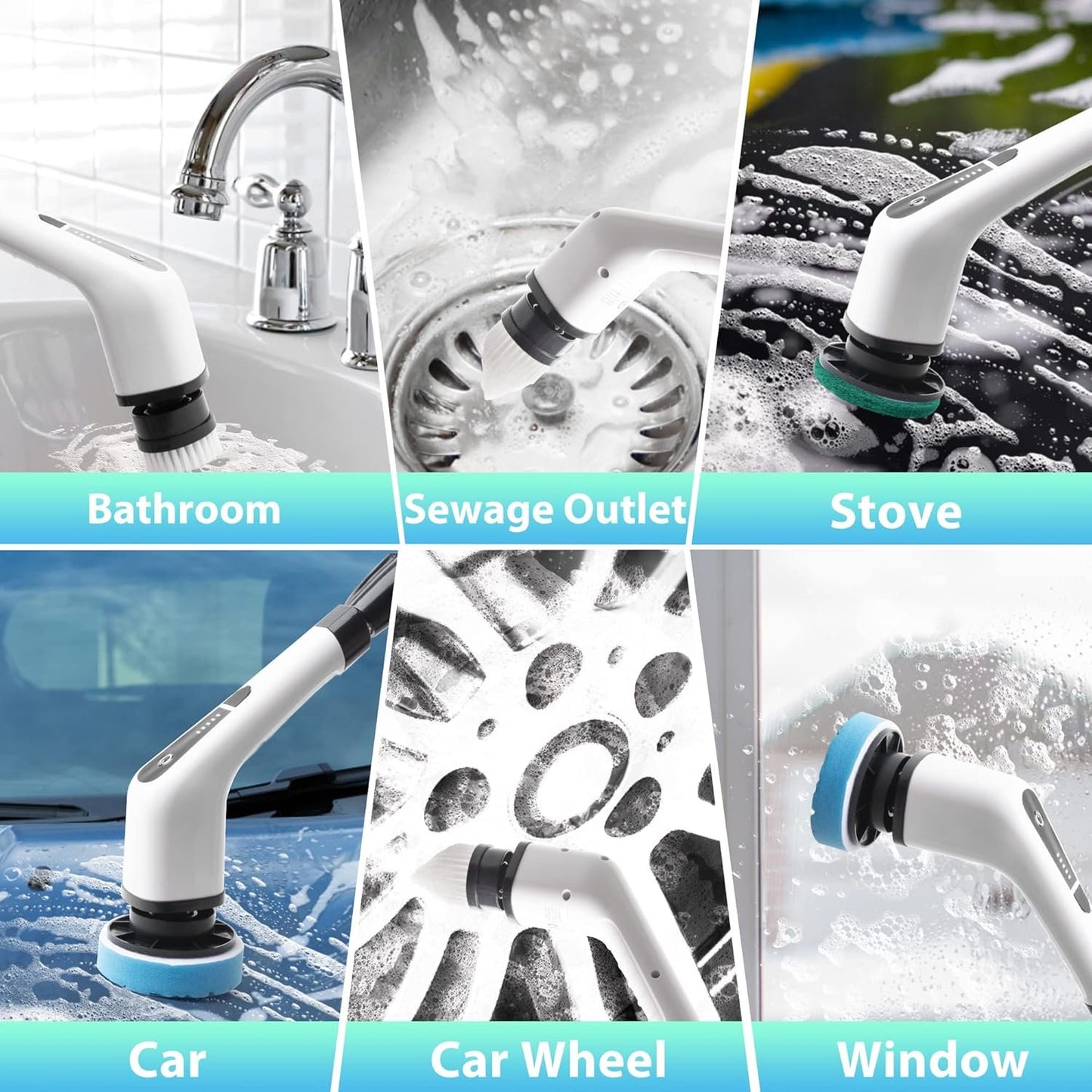 Perie Electrică Rotativă Multifuncțională cu 9 Capete