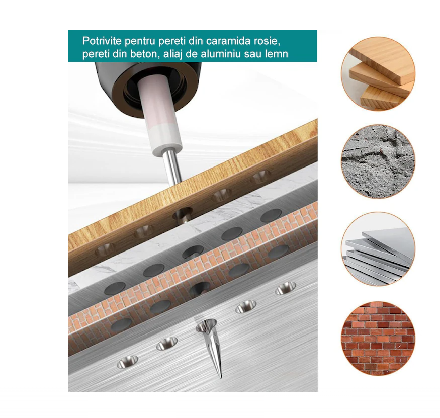 Set 50 cuie rotunde pentru pistol pneumatic