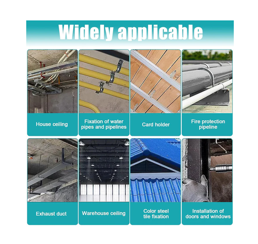 Pistol pentru fixare cuie în beton și oțel – set complet cu accesorii și valiză transport