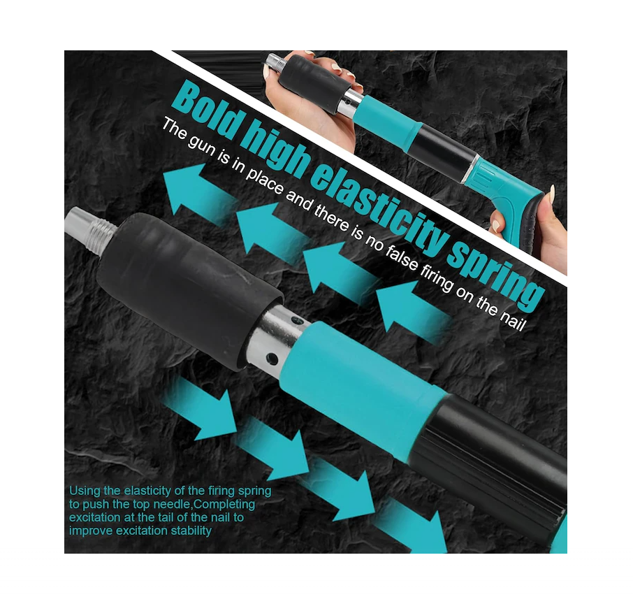 Pistol pentru fixare cuie în beton și oțel – set complet cu accesorii și valiză transport