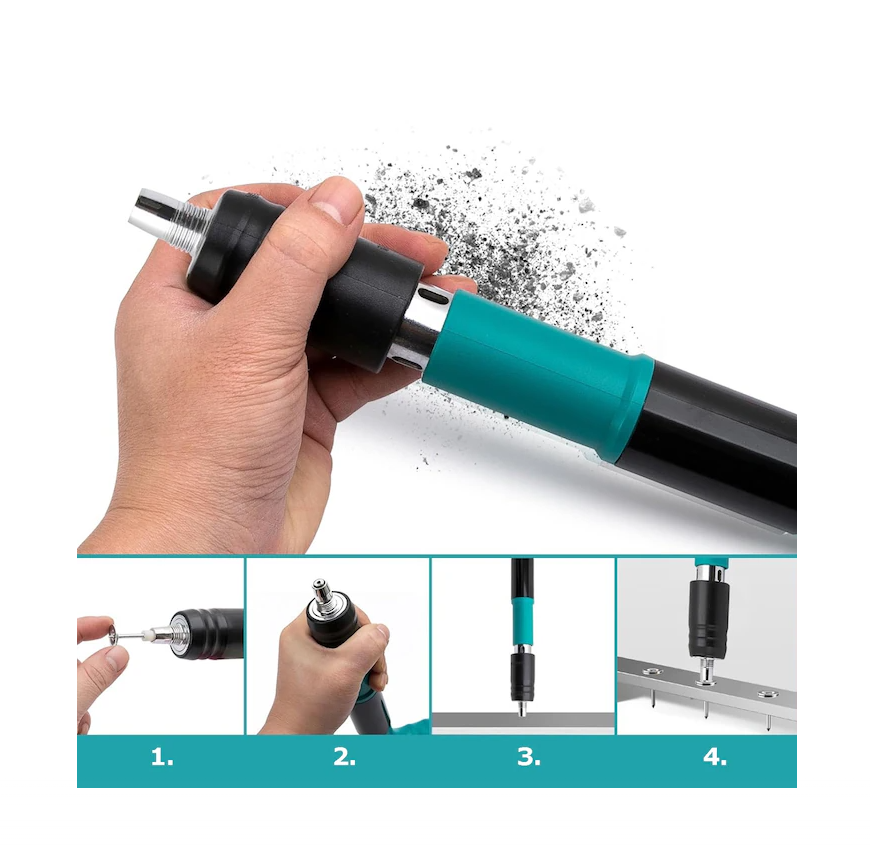 Pistol pentru fixare cuie în beton și oțel – set complet cu accesorii și valiză transport