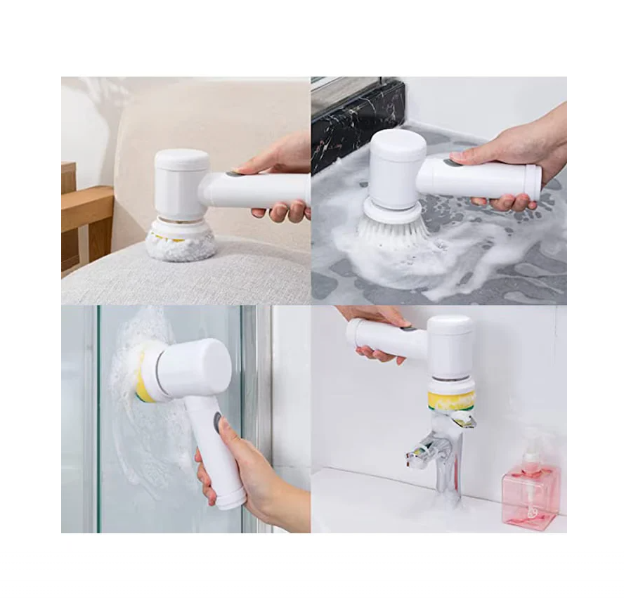 Perie electrică de curățare cu 3 capete rotative – reîncărcabilă USB