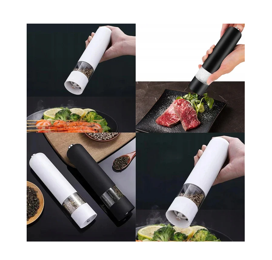 Râșniță electrică sare și piper cu reglaj granulație și LED