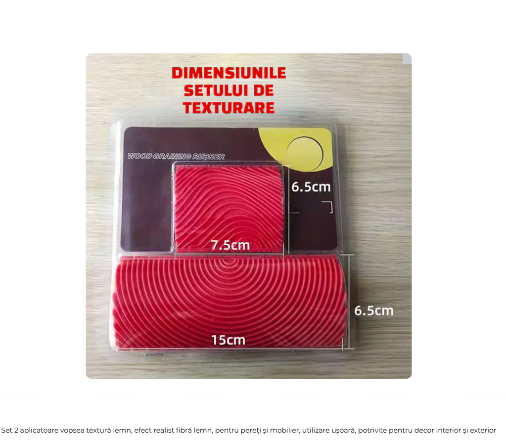 Set Aplicatoare Vopsea Efect Lemn – Decor Profesional Acasă