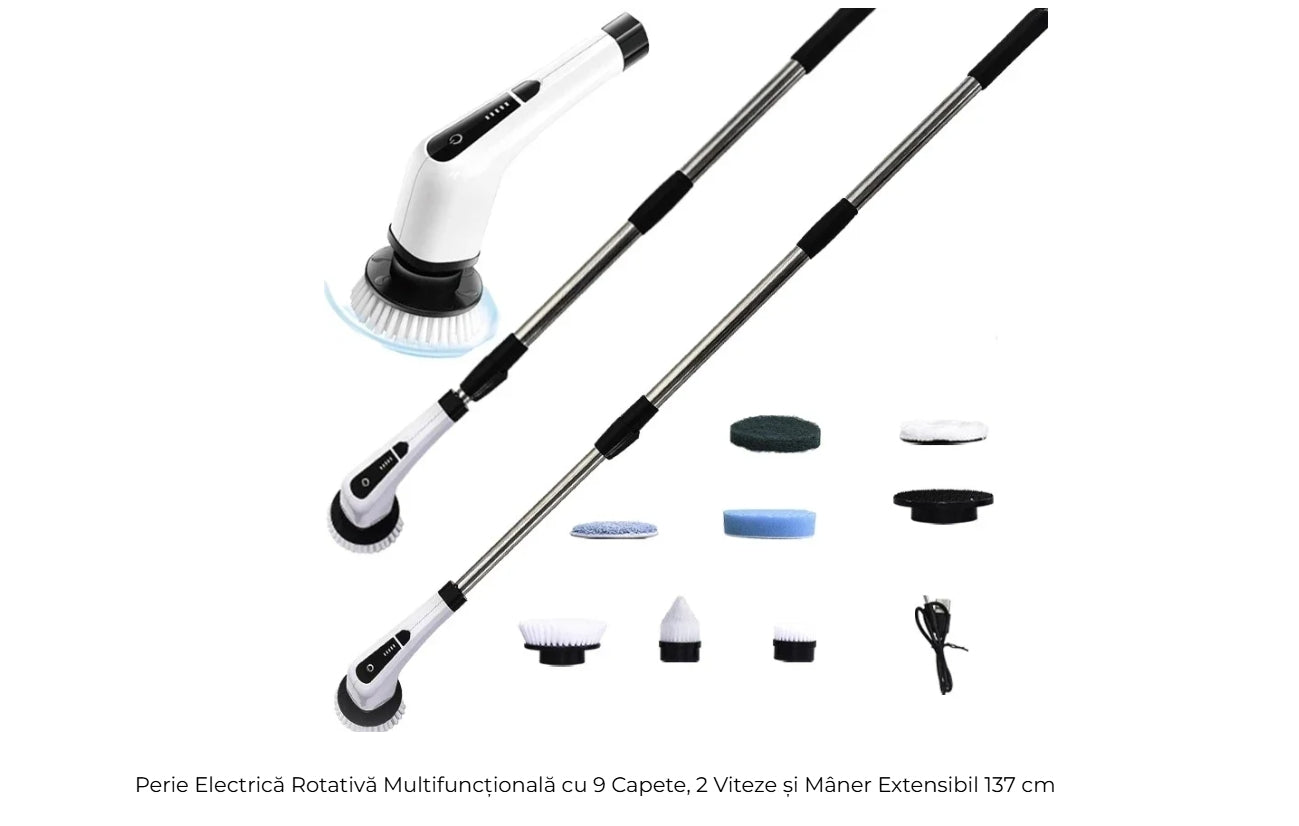 Perie Electrică Rotativă Multifuncțională cu 9 Capete