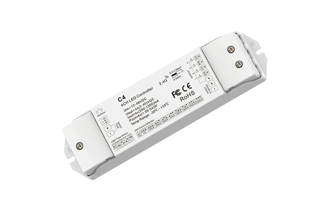 Controller LED C4 – 4 Canale Constant Current, RGB / RGBW / CCT