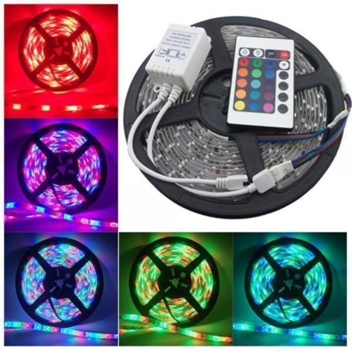 Kit Bandă LED 5050 RGB 5M. Rezistentă la apă