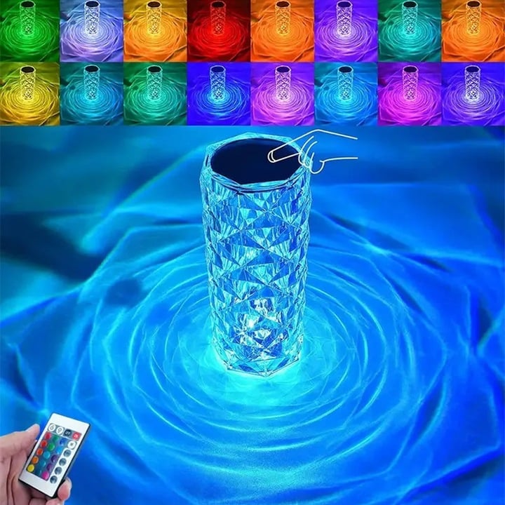 Lampa de masa LED cu efect cristal