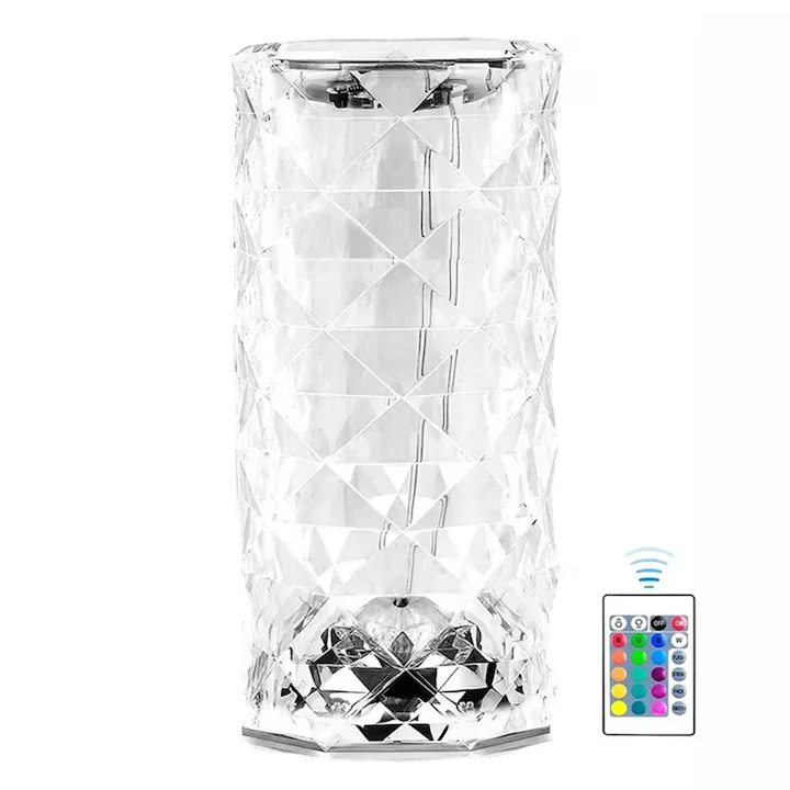 Lampa de masa LED cu efect cristal