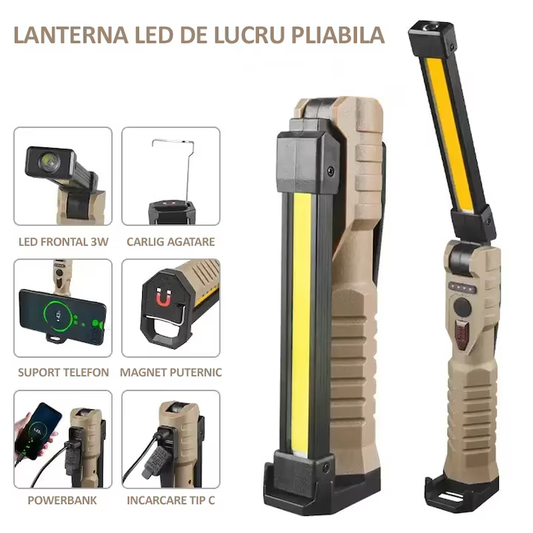 Lanterna de lucru COB LED cu acumulator