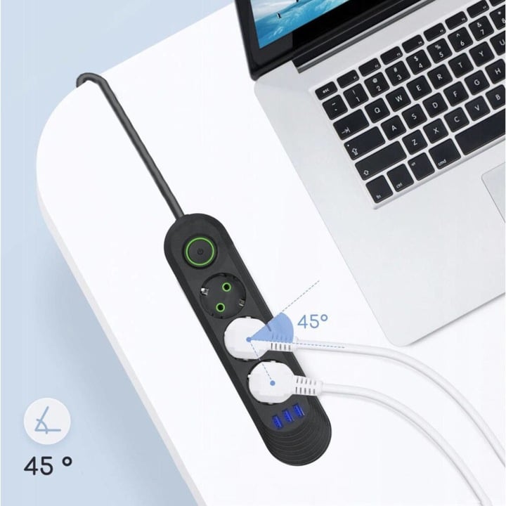 Prelungitor Multifuncțional 3 Prize + 3 USB