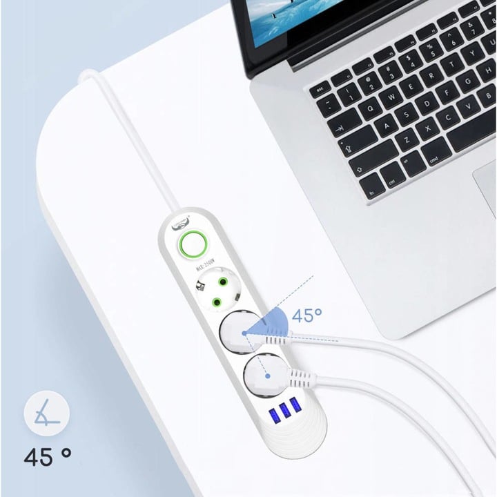 Prelungitor Multifuncțional 3 Prize + 3 USB